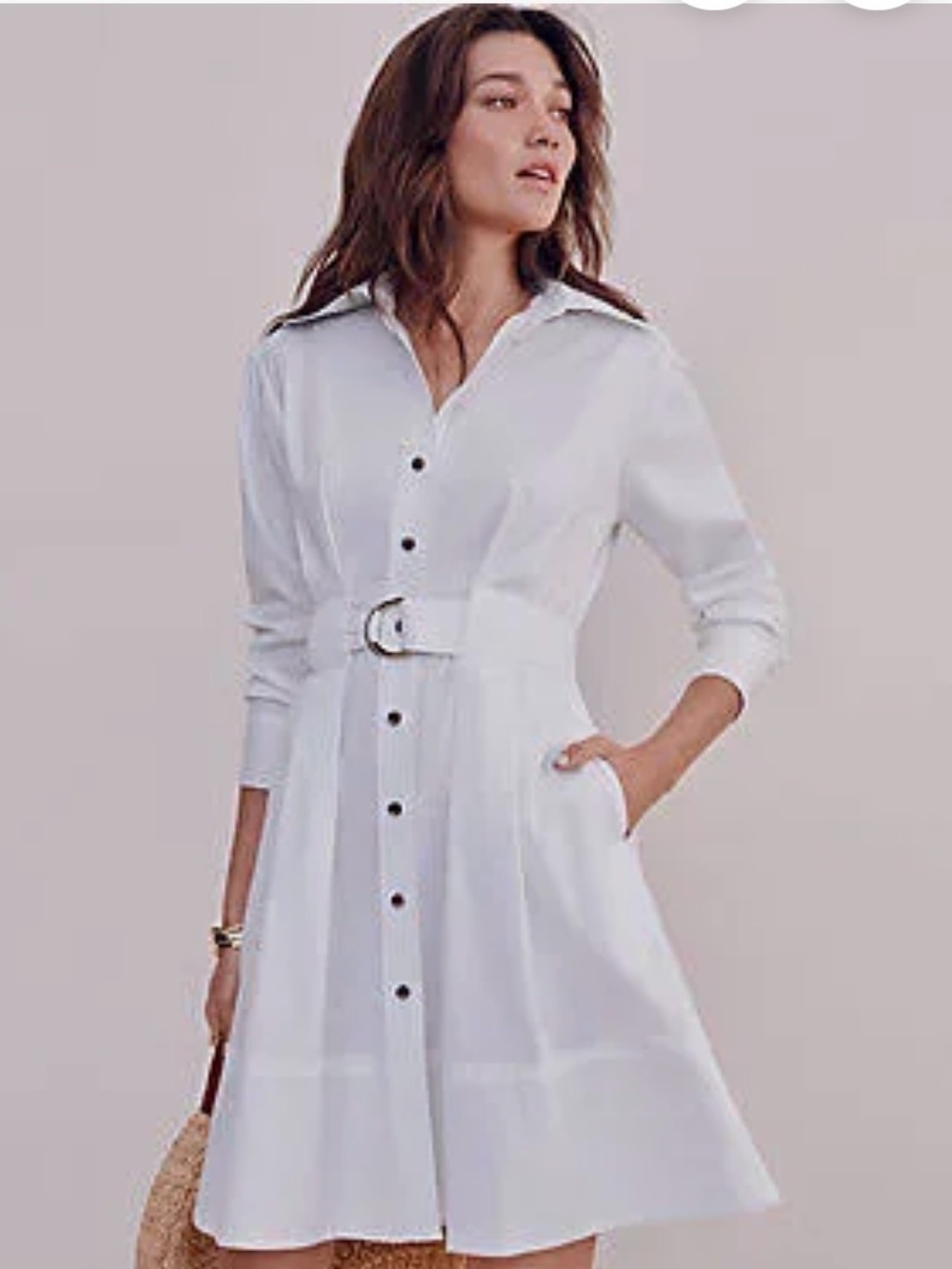 Ann Taylor White Fit and Flare Dress / white summer dresses